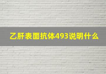 乙肝表面抗体493说明什么