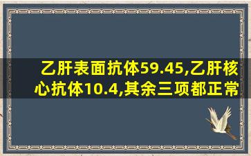 乙肝表面抗体59.45,乙肝核心抗体10.4,其余三项都正常