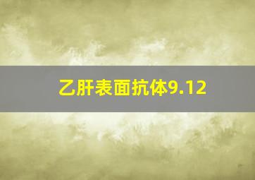 乙肝表面抗体9.12