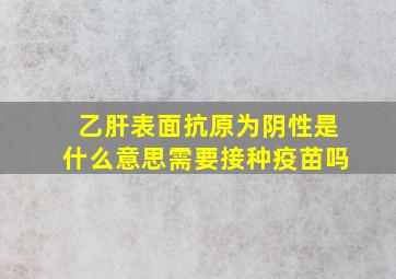 乙肝表面抗原为阴性是什么意思需要接种疫苗吗