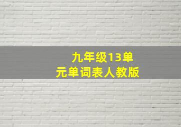 九年级13单元单词表人教版