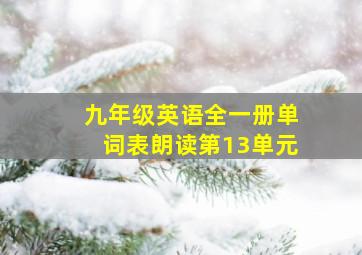 九年级英语全一册单词表朗读第13单元