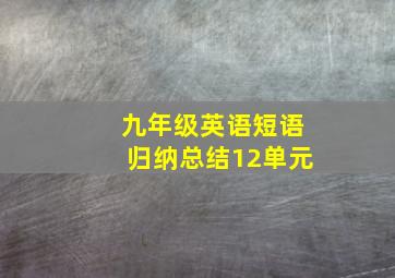 九年级英语短语归纳总结12单元