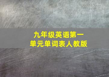 九年级英语第一单元单词表人教版