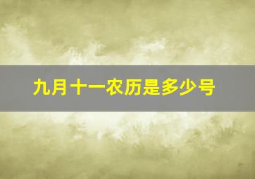 九月十一农历是多少号