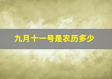 九月十一号是农历多少