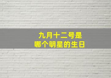 九月十二号是哪个明星的生日