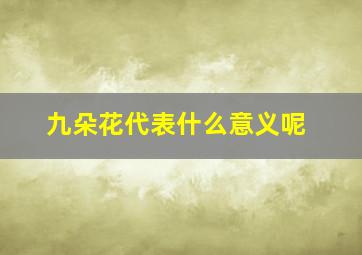 九朵花代表什么意义呢