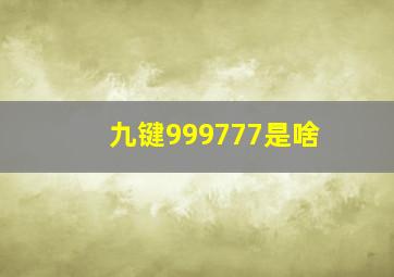 九键999777是啥