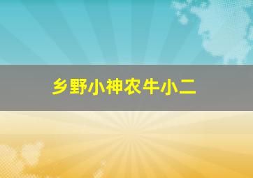 乡野小神农牛小二