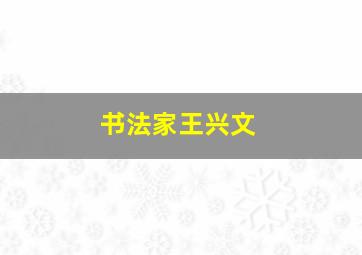 书法家王兴文