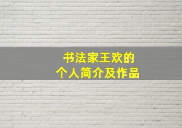 书法家王欢的个人简介及作品