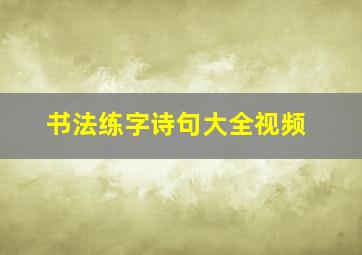 书法练字诗句大全视频