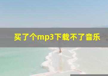 买了个mp3下载不了音乐