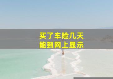 买了车险几天能到网上显示