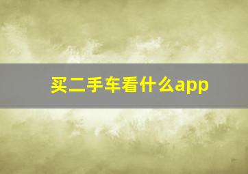 买二手车看什么app