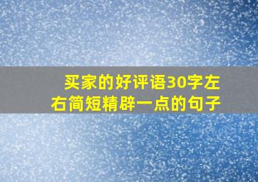 买家的好评语30字左右简短精辟一点的句子