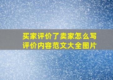 买家评价了卖家怎么写评价内容范文大全图片