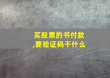 买股票的书付款,要验证码干什么