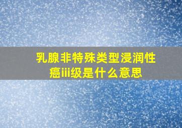 乳腺非特殊类型浸润性癌iii级是什么意思