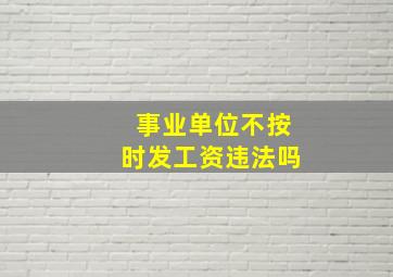 事业单位不按时发工资违法吗