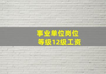 事业单位岗位等级12级工资