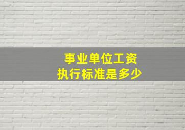 事业单位工资执行标准是多少