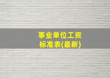 事业单位工资标准表(最新)