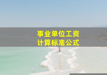 事业单位工资计算标准公式