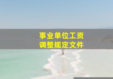 事业单位工资调整规定文件