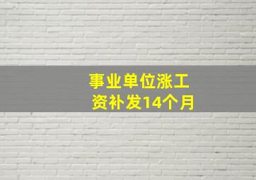 事业单位涨工资补发14个月