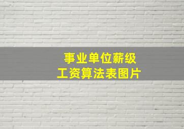 事业单位薪级工资算法表图片