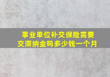 事业单位补交保险需要交滞纳金吗多少钱一个月