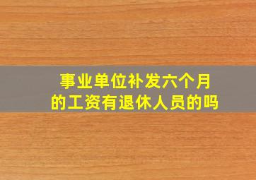 事业单位补发六个月的工资有退休人员的吗