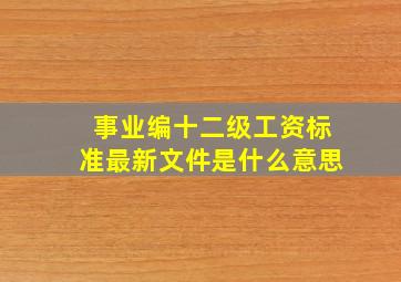 事业编十二级工资标准最新文件是什么意思