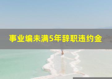 事业编未满5年辞职违约金