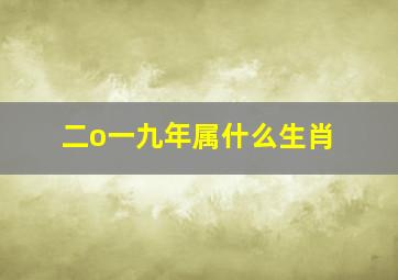 二o一九年属什么生肖