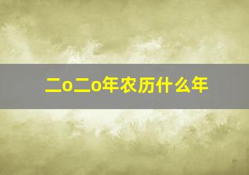 二o二o年农历什么年