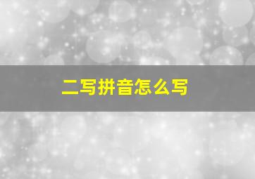 二写拼音怎么写