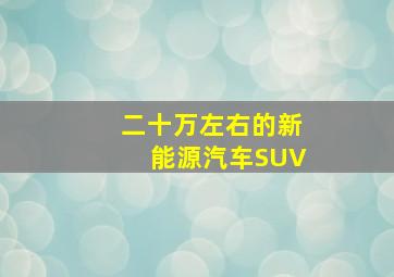 二十万左右的新能源汽车SUV