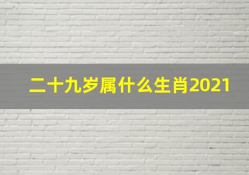 二十九岁属什么生肖2021