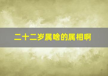 二十二岁属啥的属相啊