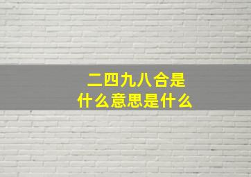 二四九八合是什么意思是什么