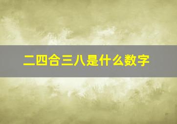 二四合三八是什么数字