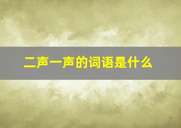 二声一声的词语是什么