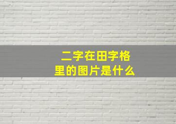 二字在田字格里的图片是什么