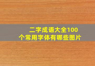 二字成语大全100个常用字体有哪些图片