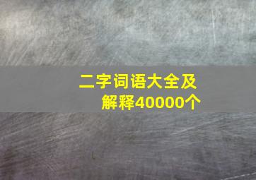 二字词语大全及解释40000个