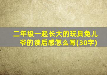 二年级一起长大的玩具兔儿爷的读后感怎么写(30字)