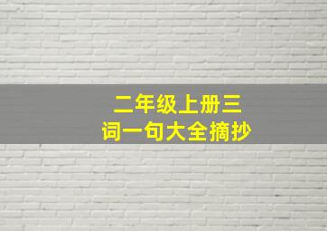 二年级上册三词一句大全摘抄